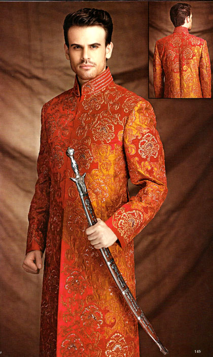 Redish Orange sherwani