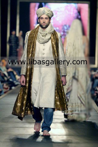 Gray Color Wedding sherwani coat for groom turban and shawl on additional price UK USa Dubai Australia France