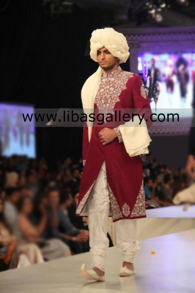 Junaid Jamshed custom made Wedding sherwani collection for groom dulha USA Canada UK Australia