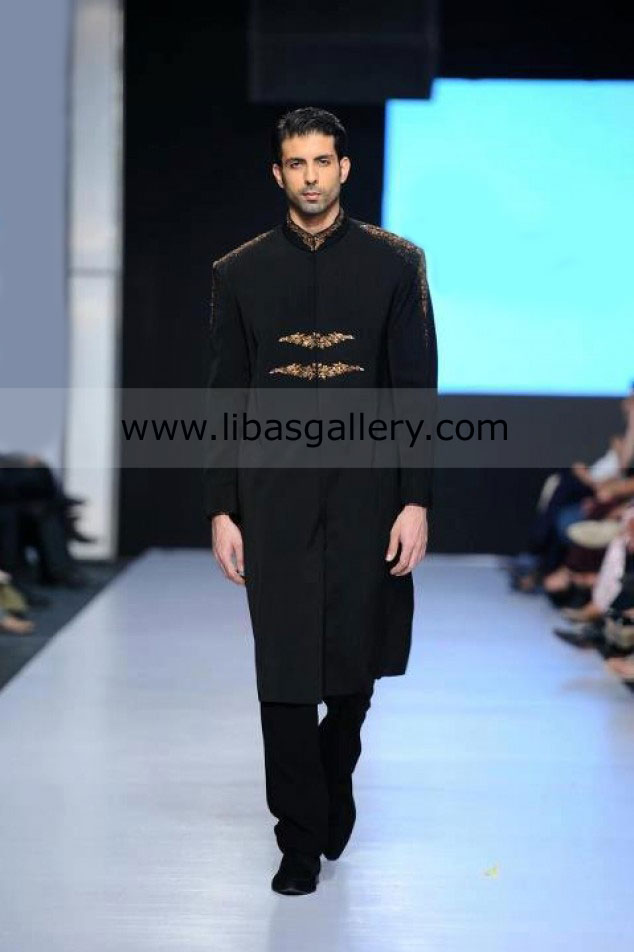 Special Appearance Black Wedding Sherwani for loving Dulha