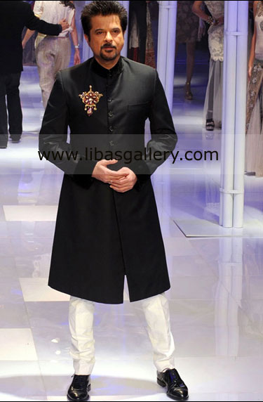 black wedding sherwani for groom shop online for nikah and barat new jersey chicago USA