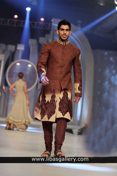 Embroidered Sherwanis By Pakistani Designers Asifa and Nabeel Bridal Couture Week 2013 Wedding Sherwani Collection, PFDC LOreal Paris Bridal Week 2013 Groom Sherwani Collection, Online in London, UK