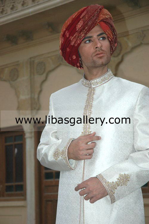 New Year Grand Winter Season`s Hottest Sherwani Sale With Trendy Glimmering Embellishments By Fahad Hussayn Couture at PCBW 2013 Ohio Oklahoma Portland Richmond Seattle Tennessee Virginia Wisconsin