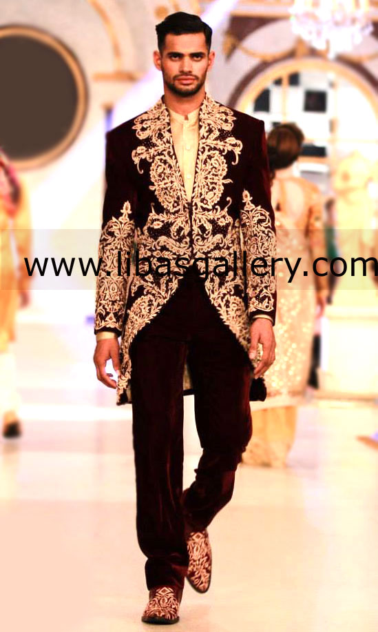 Shop Online Designer Arsalan Iqbal Greatly Successful Exceptional Sherwani Designs At Bridal Couture WEEK Pakistan, Designer Arsalan Iqbal Sherwani UK USA Canada India Australia Saudi Arabia Dubai