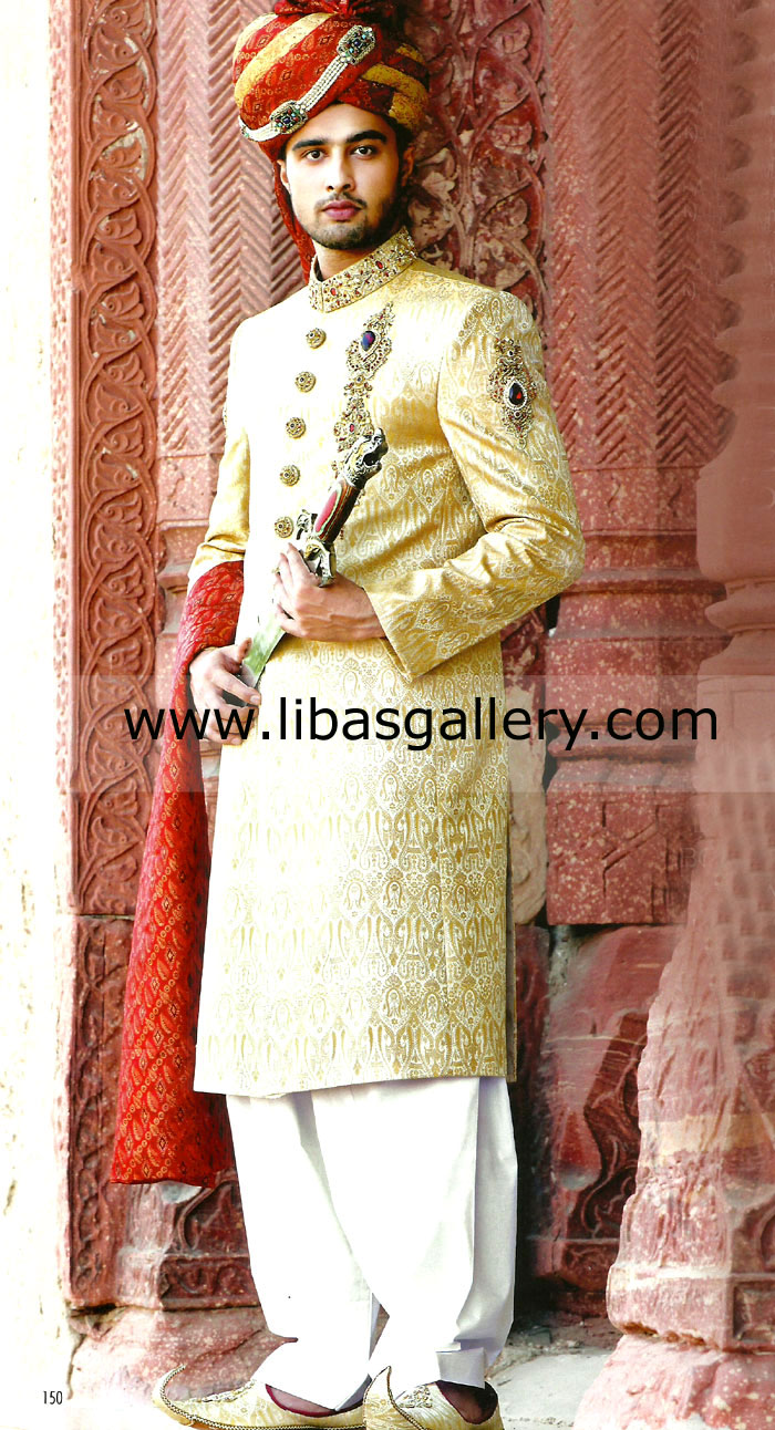 latest colors with fancy hand work on barat and nikah sherwani of groom choice shop online computer embroidery sherwani UK USA Canada
