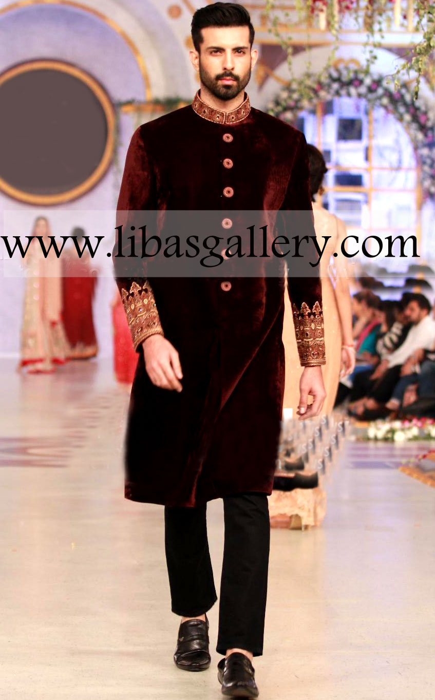 Pakistani Designer Sherwani Style 418
