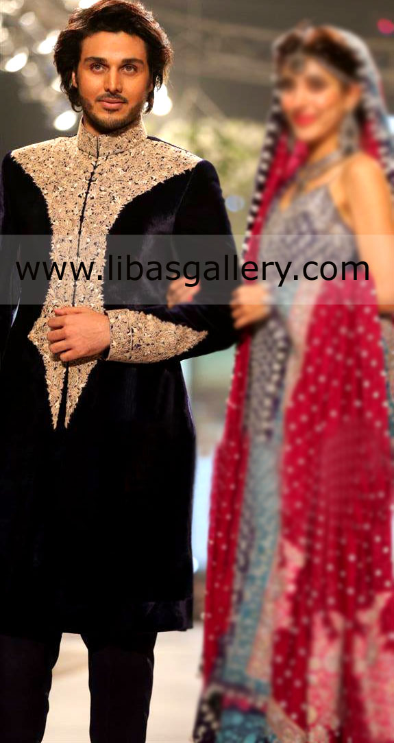 Zainab Chottani Wedding Sherwani Suits | Zainab Chottani Designer Sherwani for Men | Tailor Made Sherwani | Indo Western Sherwani Suits | Zainab Chottani Embroidered Sherwani Designs | Bespoke Sherwani for Groom