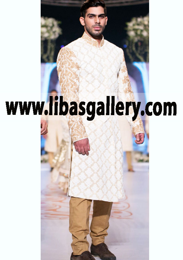 HSY Reception Sherwani Suits | HSY Sherwani for Men | HSY Indo Western Sherwani for Groom | HSY Embroidered Sherwani Designs | HSY Made-to-Measure Sherwani | HSY Personalized Sherwani for Reception Madison Park, NJ USA