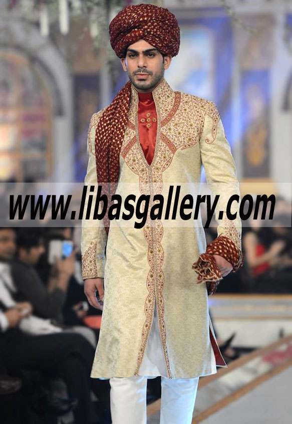 Pakistani Designer Sherwani Style 455