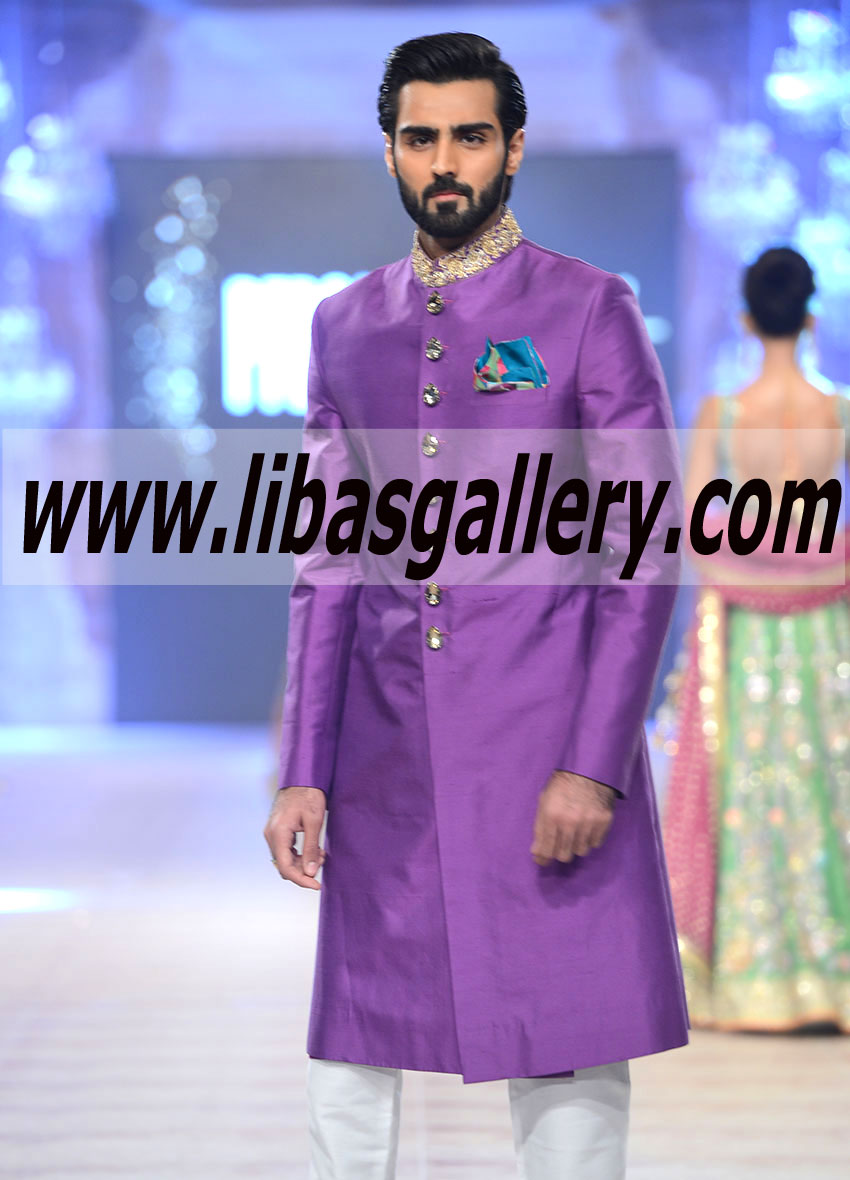 Designer Nomi Ansari Wedding Sherwani for Men | Tailor Made Sherwani Suits | Indo Western Sherwani Suits | Wedding Sherwani Collection | Latest Pakistani Designer Nomi Ansari Sherwanis | Custom Made Sherwani for Groom and Shewani for Kids Online