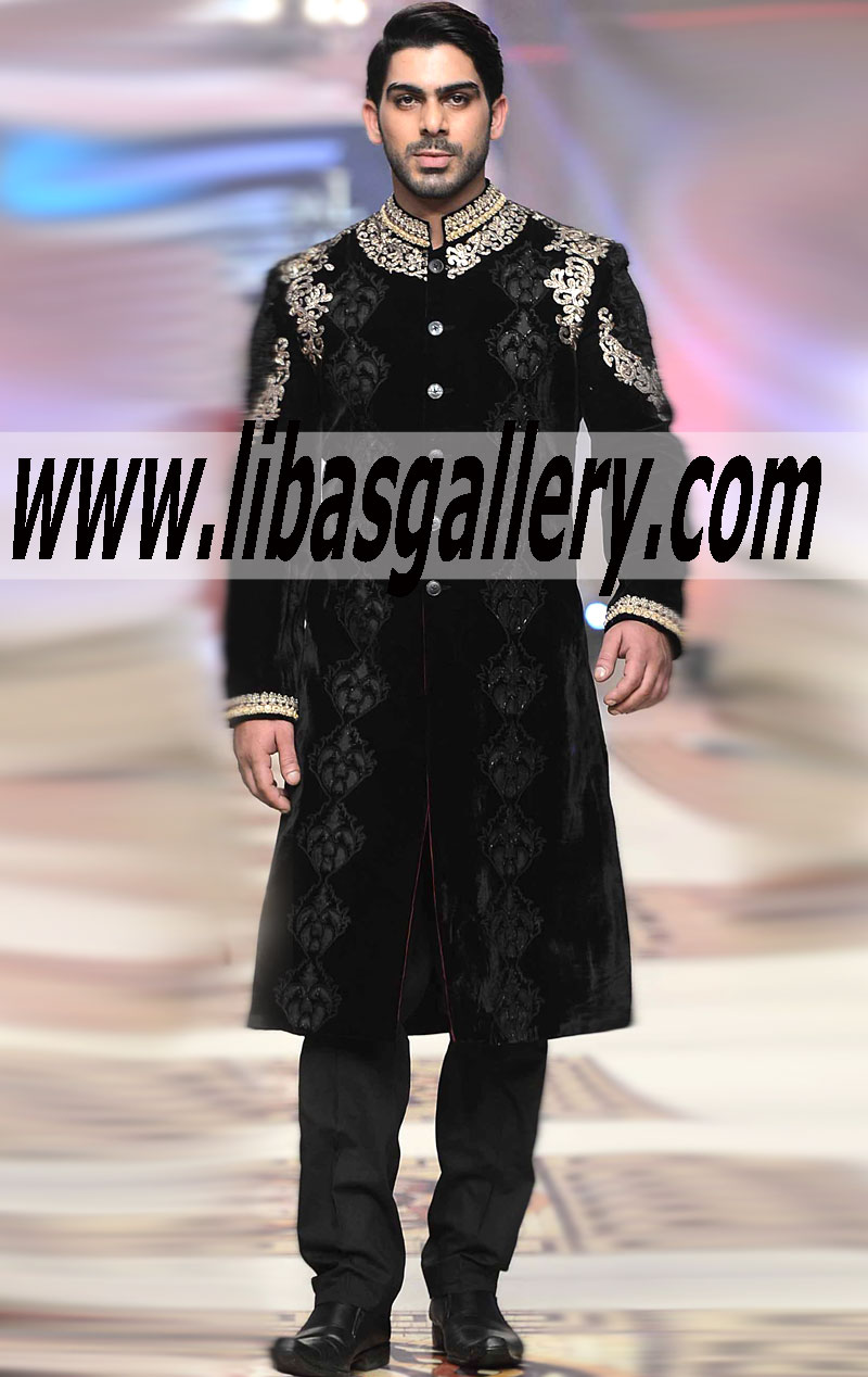 Designer Asifa & Nabeel Wedding Sherwani Online|Asifa & Nabeel Grooms Sherwanis|Sherwani for Men Asifa & Nabeel|Telenor Birdal Couture Week 2014-15 Designer Asifa & Nabeel Sherwani Shop Online