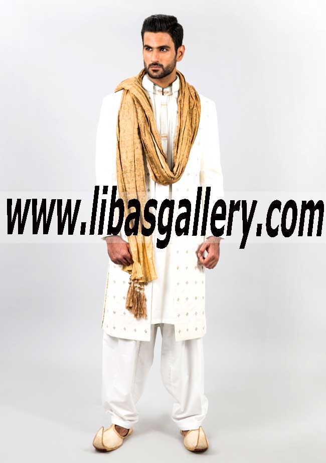 Amir Adnan Semi Formal Sherwani, Semi Formal banarasi jamawar sherwani Sherwani for Men, Velvet Sherwani, Groom Semi Formal Sherwanis Designs Online in Sydney Australia