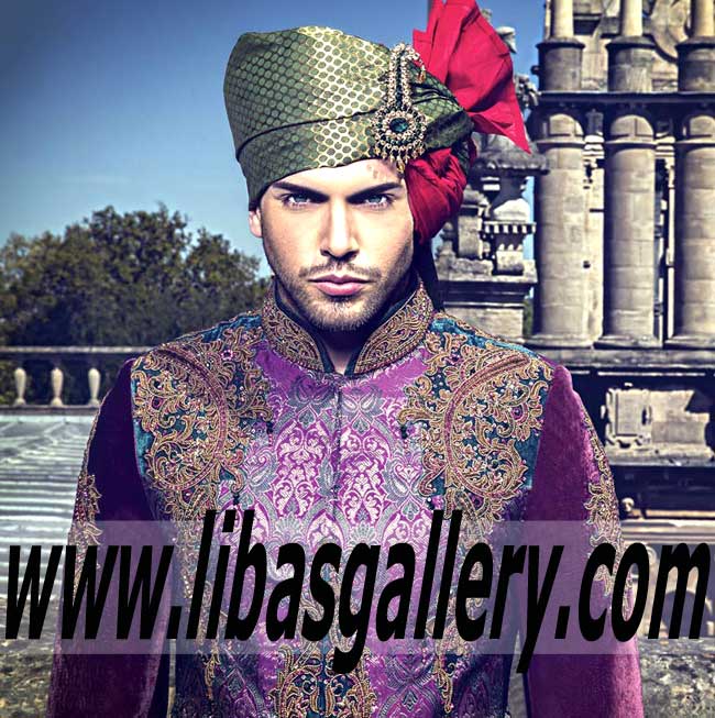 Handsome Desi Jamawar Sherwani Suit for Groom 2016 Jamawar Sherwani Groom Sherwani Suits Huntington New York NY USA Men