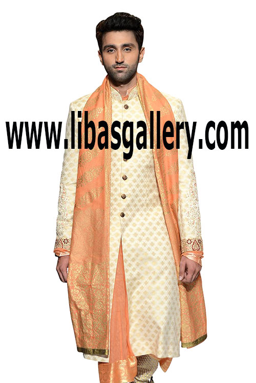 Wedding Sherwani for Men in light Color 6