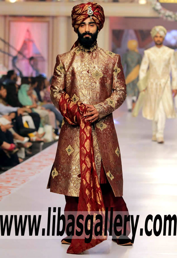 Classic Bespoke Banarasi Jamawar Sherwani Suit for Next Formal Event