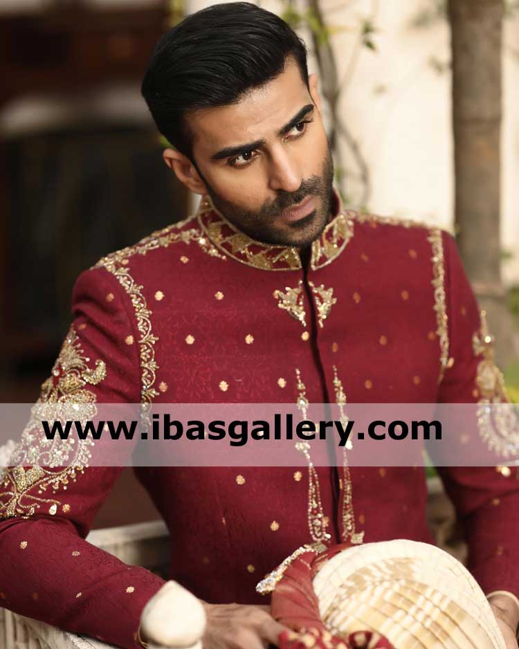 Luxurious Men Sherwani Style Short length Embellished with Regal Look