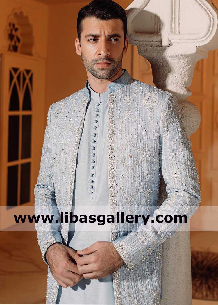 Moon Stone Wedding Attire for Men Nikah Barat from Latest Collection