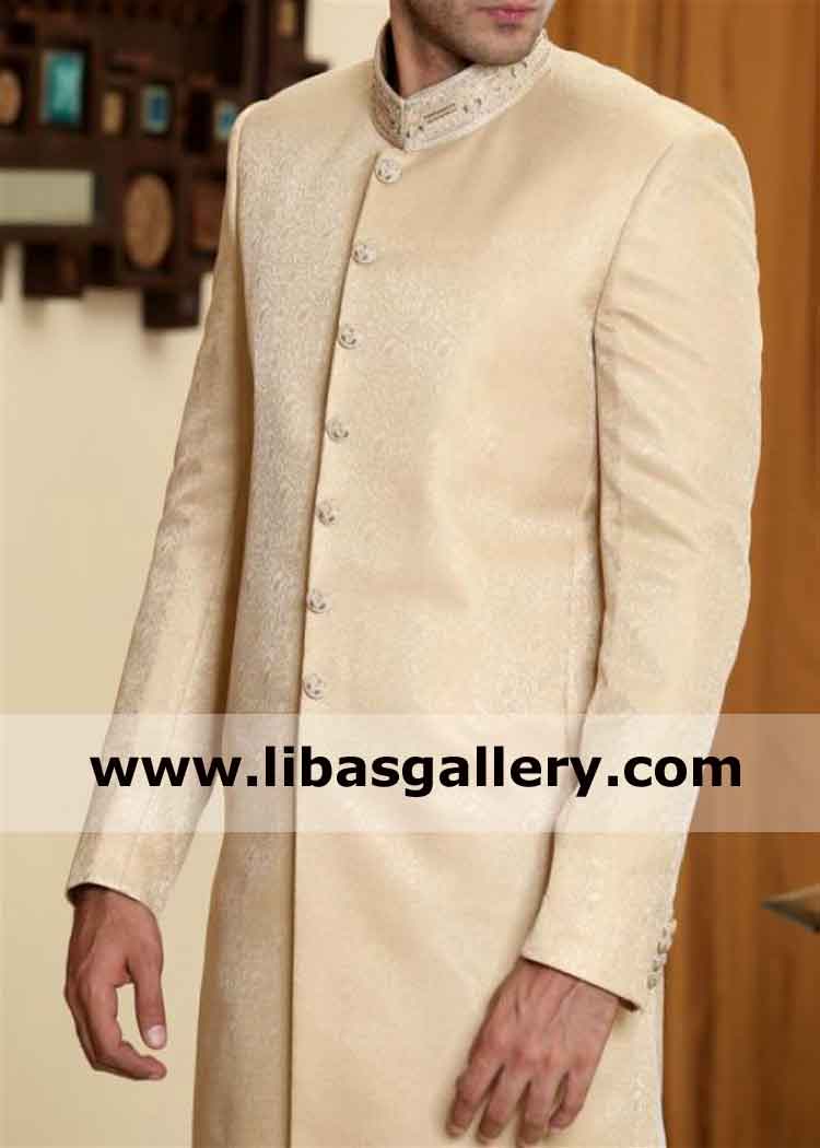 Wedding Sherwani Complete range for Groom Variety of Fabrics Style Colors UK USA Canada