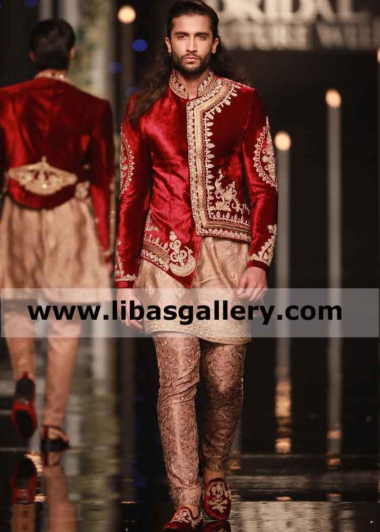 New type of Groom Wedding Velvet Jacket Embellished Shop online Toronto Montreal Canada