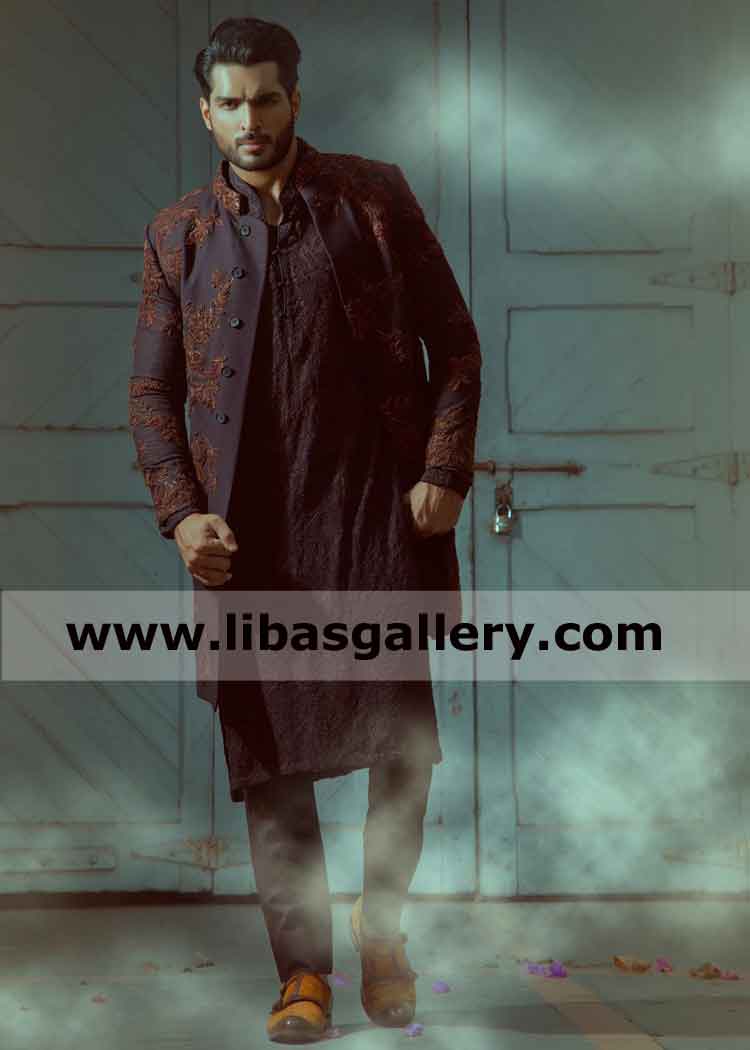 Dream Wedding Sherwani for Groom for Nikah Barat with matching inner Glasgow Bristol UK