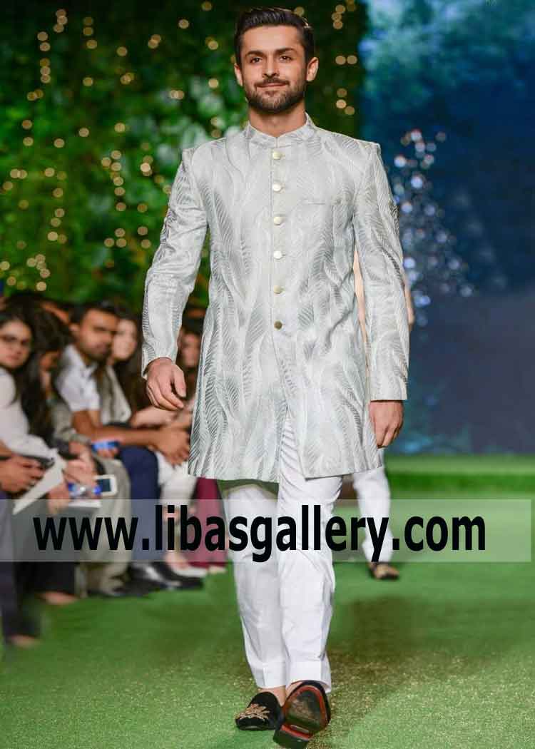 Light Shade Stylish Sober Nikah Sherwani Groom