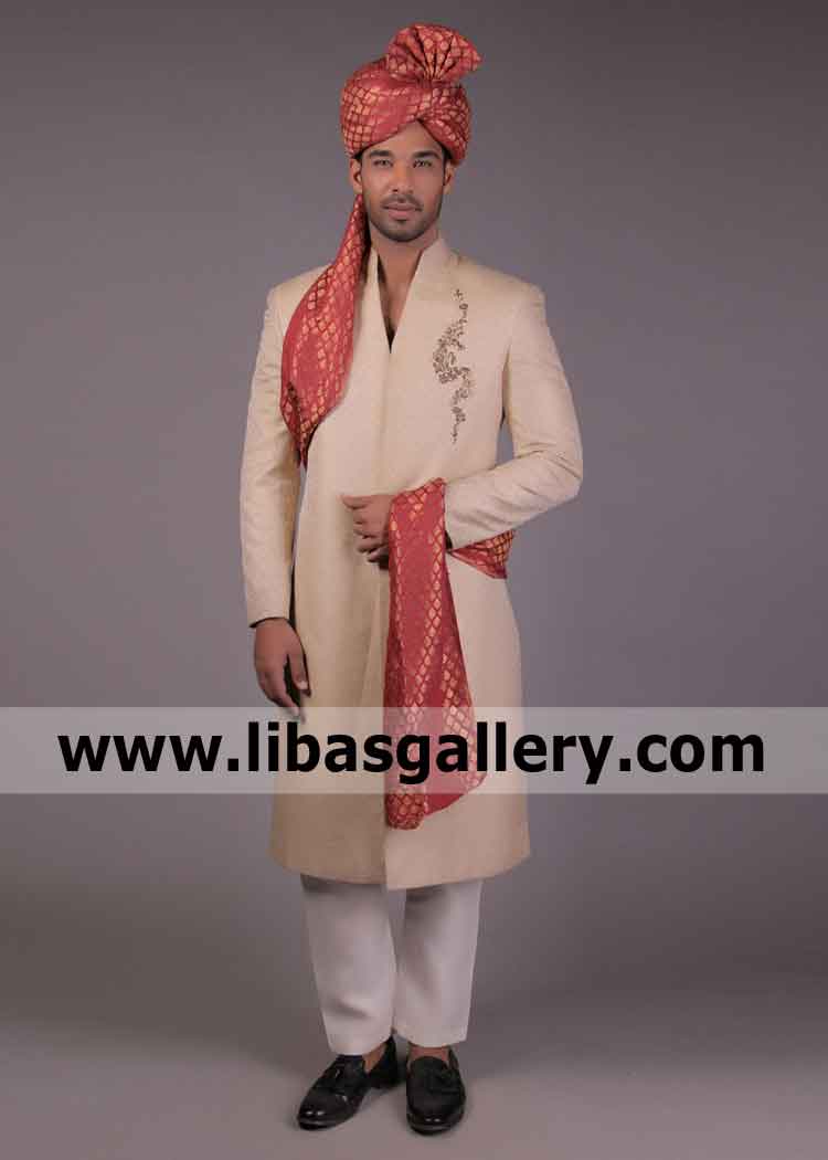 Make your mind for Pakistani Designer Wedding Sherwani for your loving Son Damad Nikah Dubai India Pakistan UK USA Canada