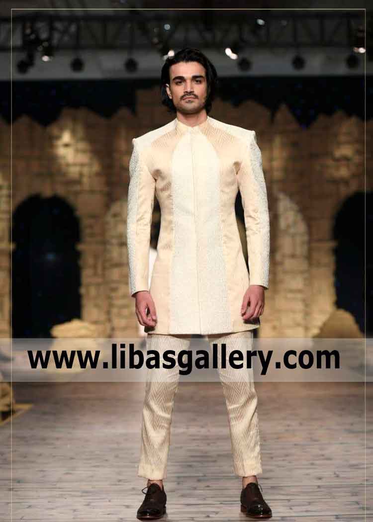 Twin Fabric indo western style Groom Sherwani