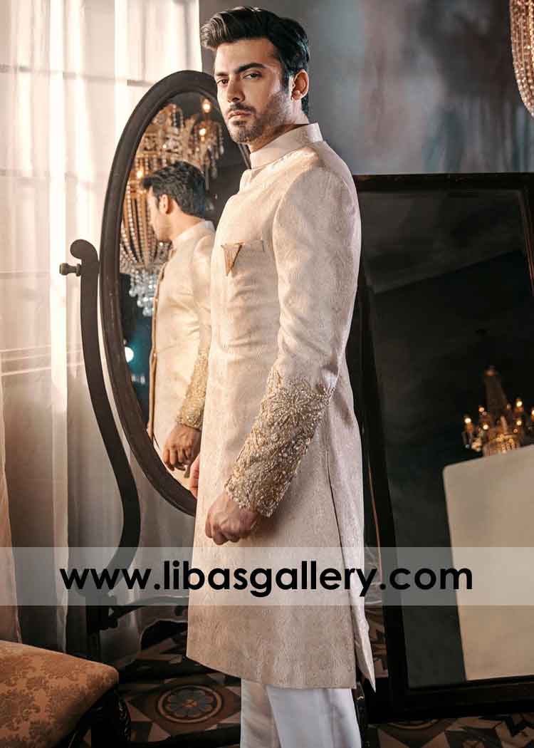 Royal Ecstasy Gold Embellished Groom Jacket for Nikah