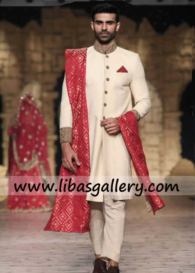 Off white Sherwani for Good Society Man