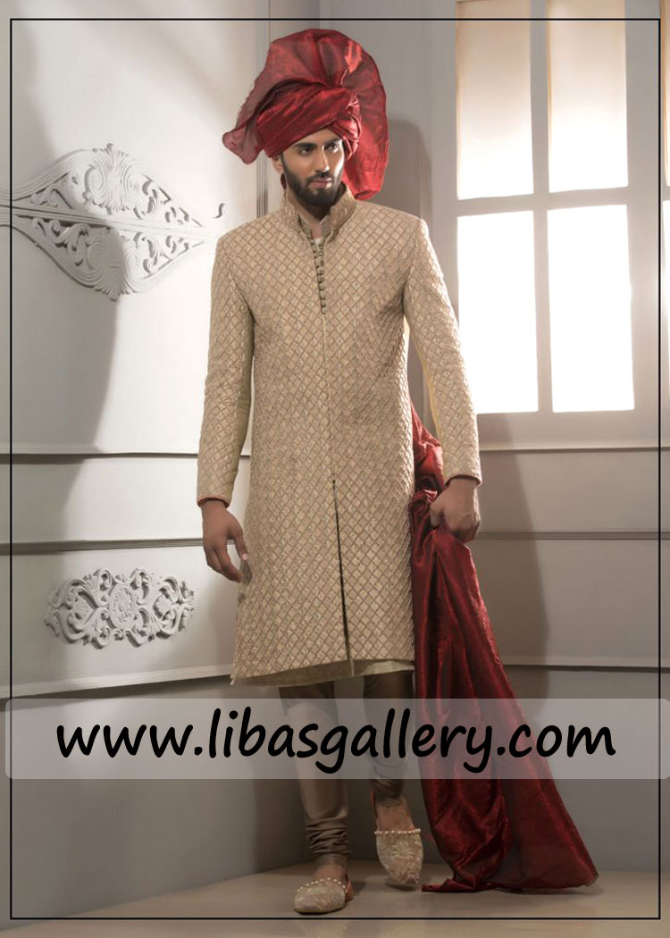 Progressive Embroidered Groom Wedding Sherwani Article