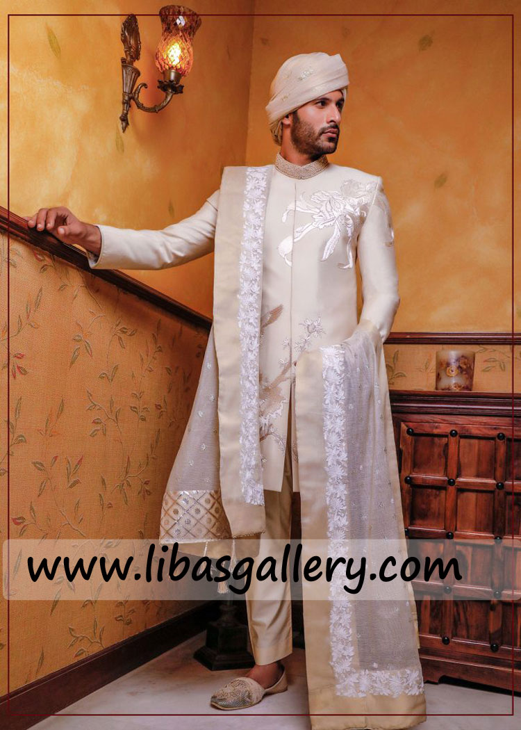 Wit Youthful Man hand crafted stylish Wedding Sherwani