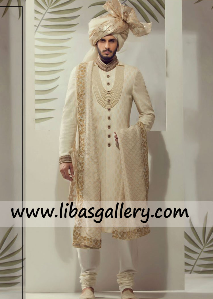 Crown Prince light shade amazing style groom wedding sherwani