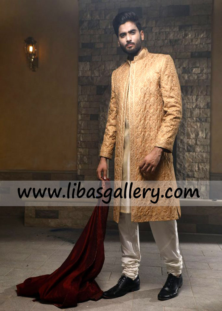 Dashing Groom Presenting Wedding Sherwani