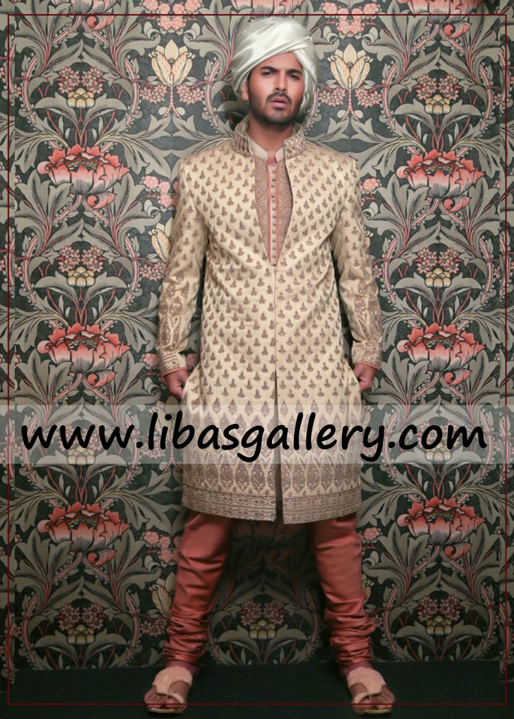 Pakistani Dulha Sherwani latest ideas Nikah Barat