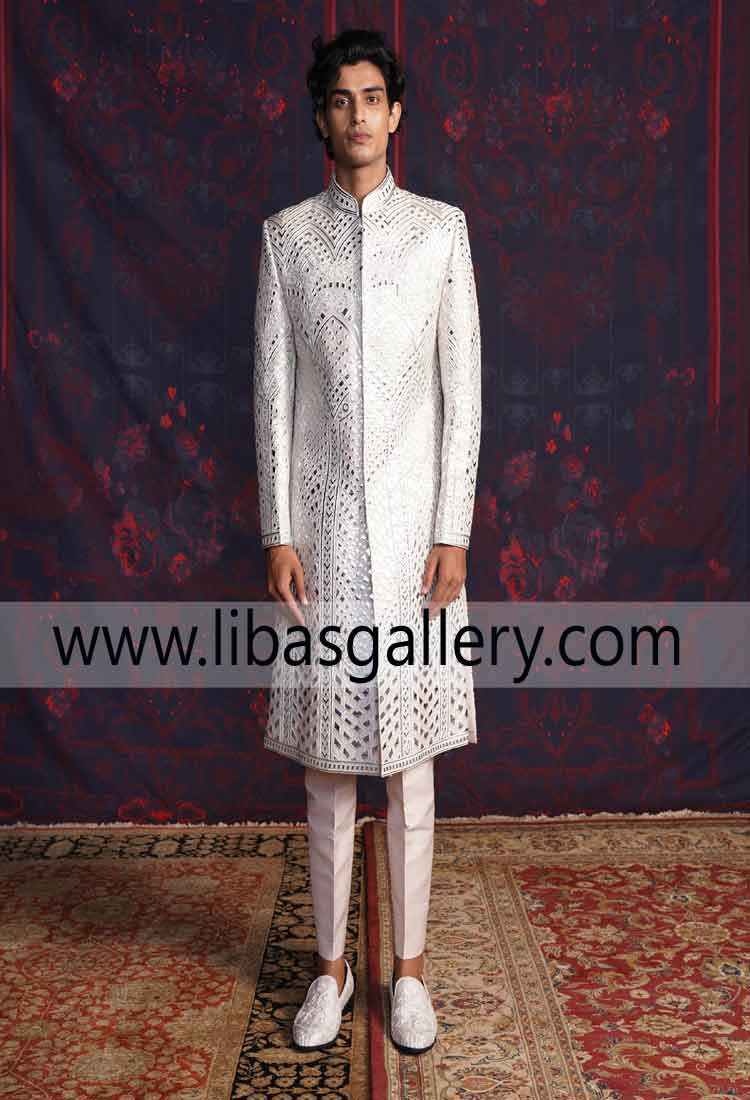 Intelligent Groom choice pink Embroidered Sherwani