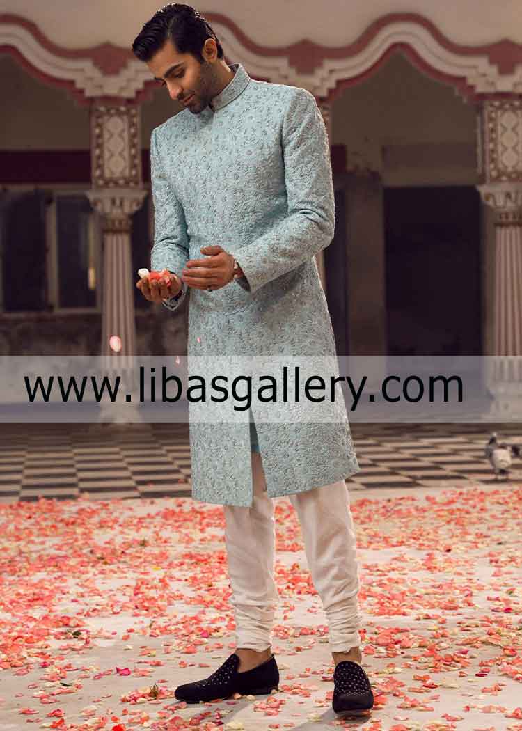 Men Bespoke Wedding Sherwani Pakistani Indian Latest Designs For Nikah Barat Mehndi Uk Usa 