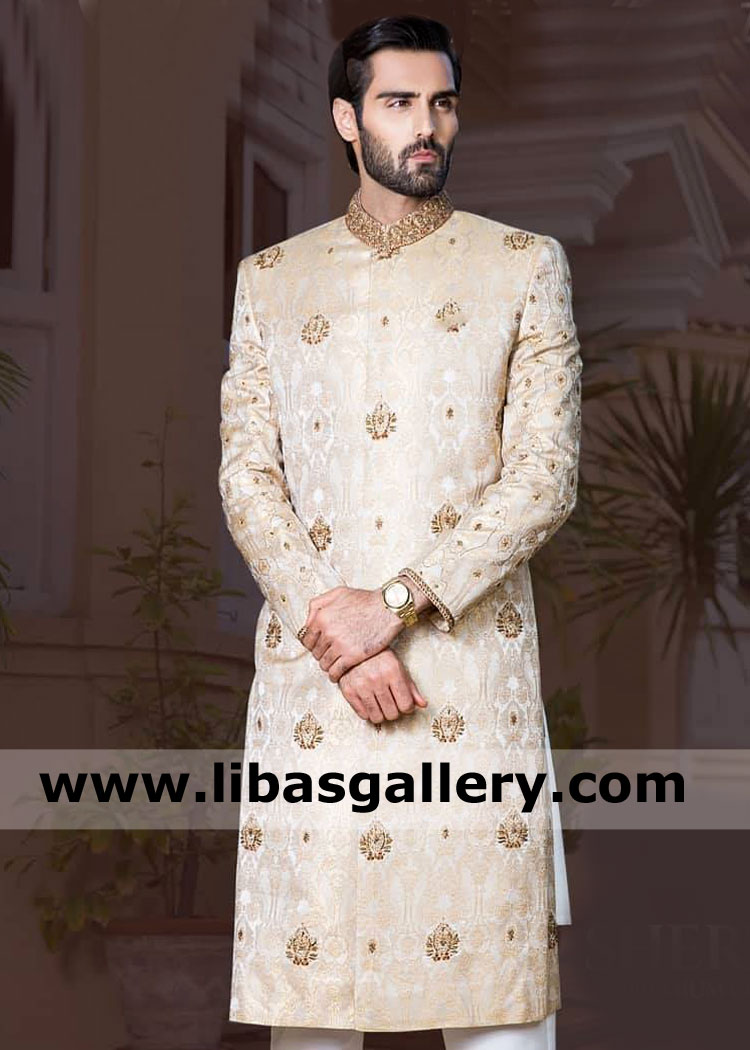 Mens Wedding Sherwani Design latest ideas in jamawar