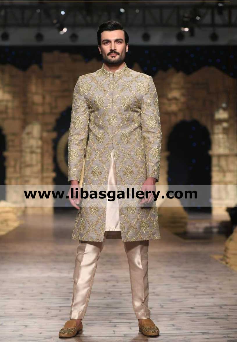 latest embroidered sherwani suit for software engineer groom