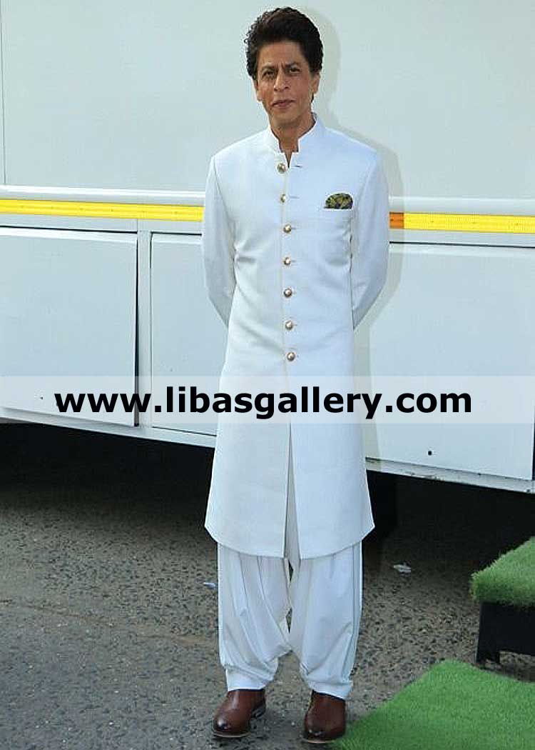 off white celebrity style sherwani suit for occasion