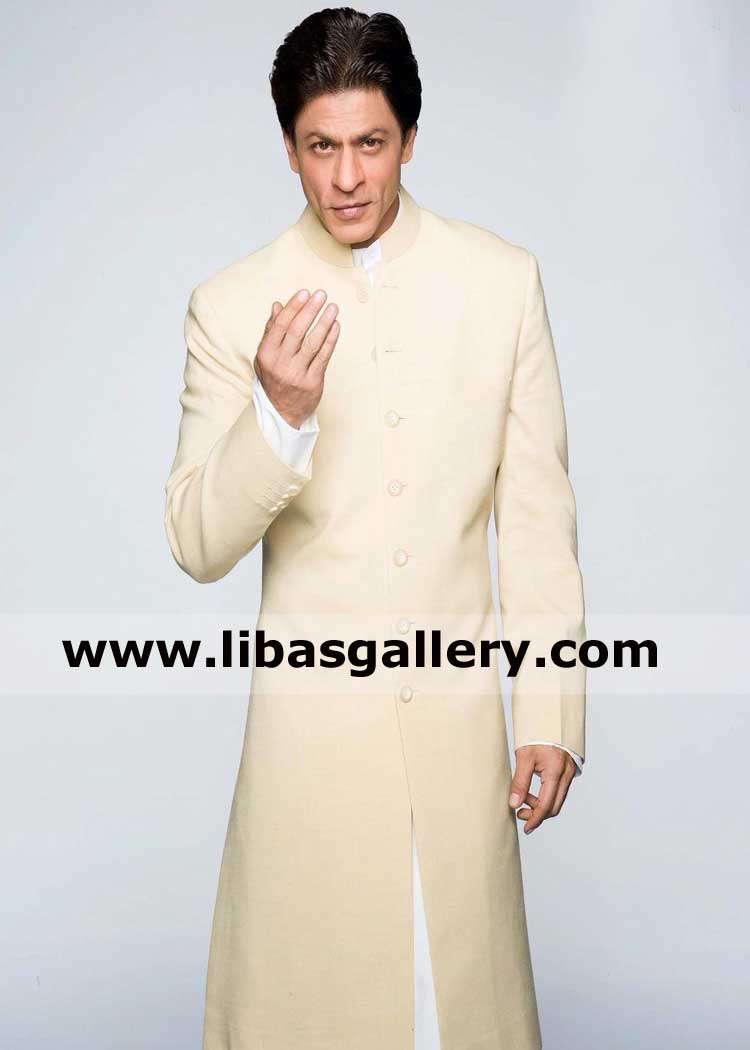 Sober mens sherwani plain for get together corporate event