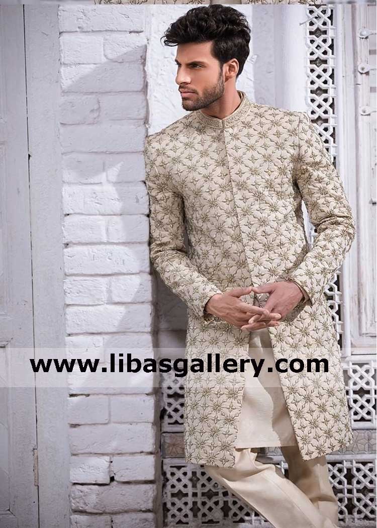 Rich Quality embellished groom wedding jacket for nikah barat