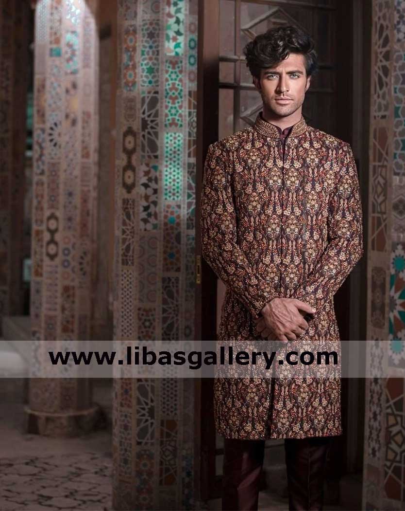 hand embellished luxury designer wedding sherwani unparalleled craftsmanship shop online for summer winter season uk usa canada