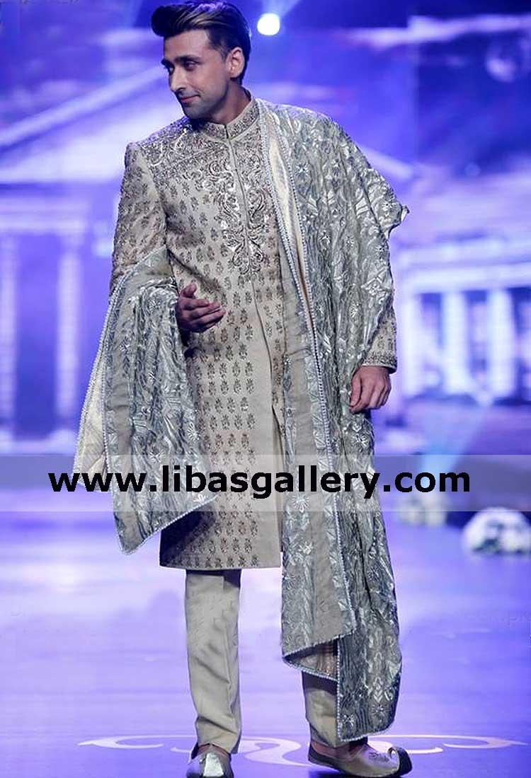 latest Embellished wedding sherwani from designer wardrobe
