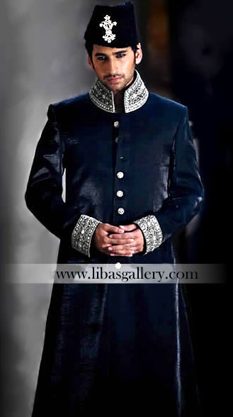 Dark Blue sherwani adriana