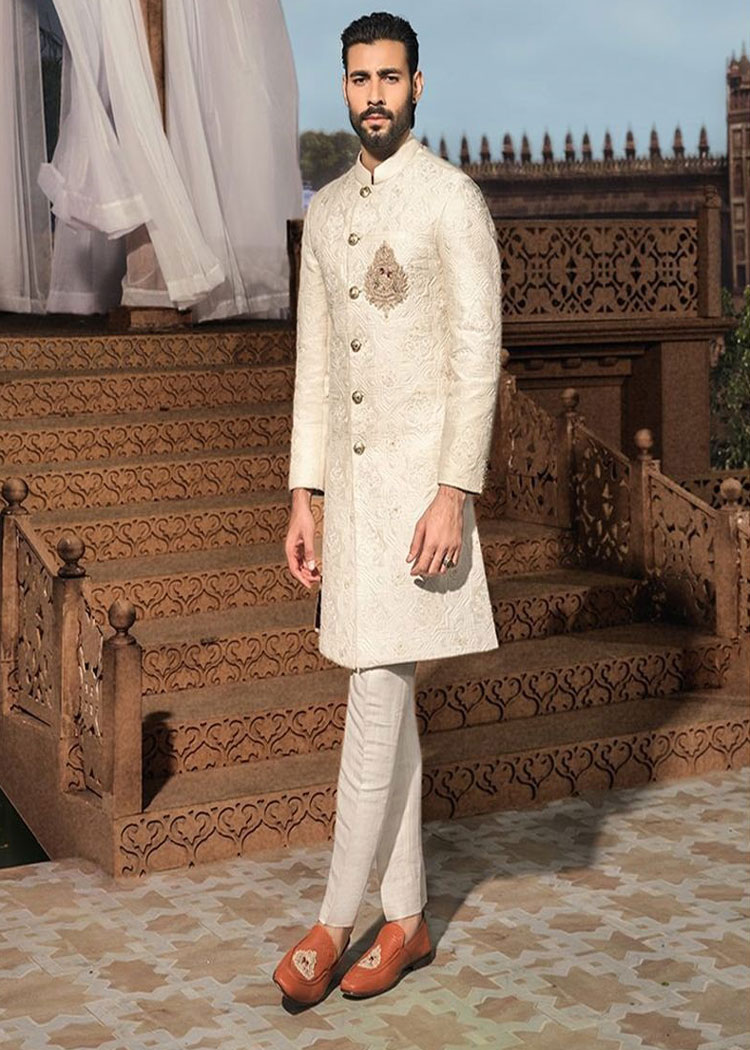 Heavy embroidered royal type groom nikah barat bespoke jacket