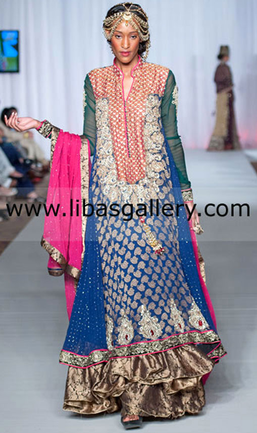 Latest Bridal Lehenga Designs, Bridal Dresses 2013-2014 Collection, Latest Fashion Bridal Dresses 2013-2014 By Sara Rohale Asghar at Pakistan Fashion Week London 2013