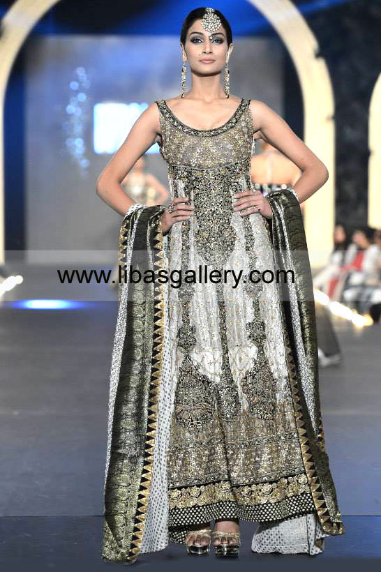Grey Black Pavone Special Occasion Wear 