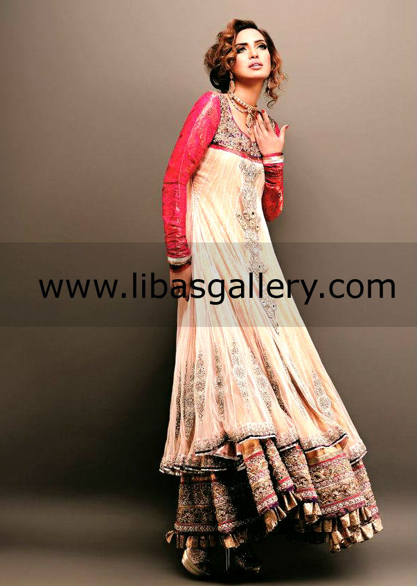 Light Apricot Cheville Special Occasion Wear