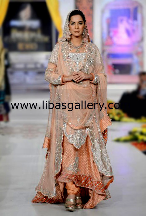 Peach South Asian Weddings Dress for Special Occasion