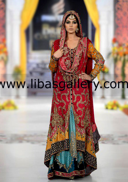 Maria B Popular Pakistani Bridal Dresses San Diego CA Maria B Fashionable Pakistani Bride Dresses for Special Occasions At Pantene Bridal Couture Week 2013-2014